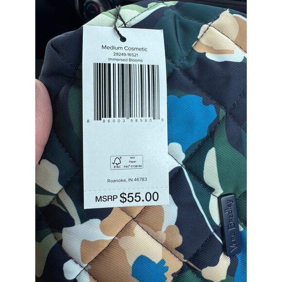 Vera Bradley Medium Cosmetic Bag Immersed Bloom - Picture 5 of 5